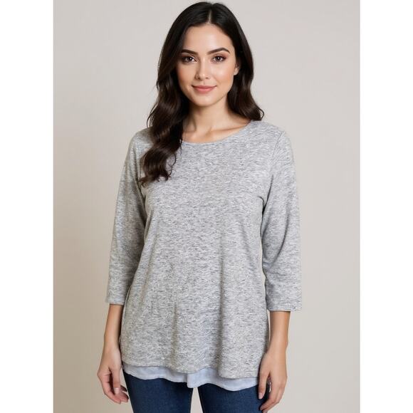 COS Top Womens Small Large Scoop Neck High Low Hem Knit Lyocell Cotton Casual - Picture 1 of 6